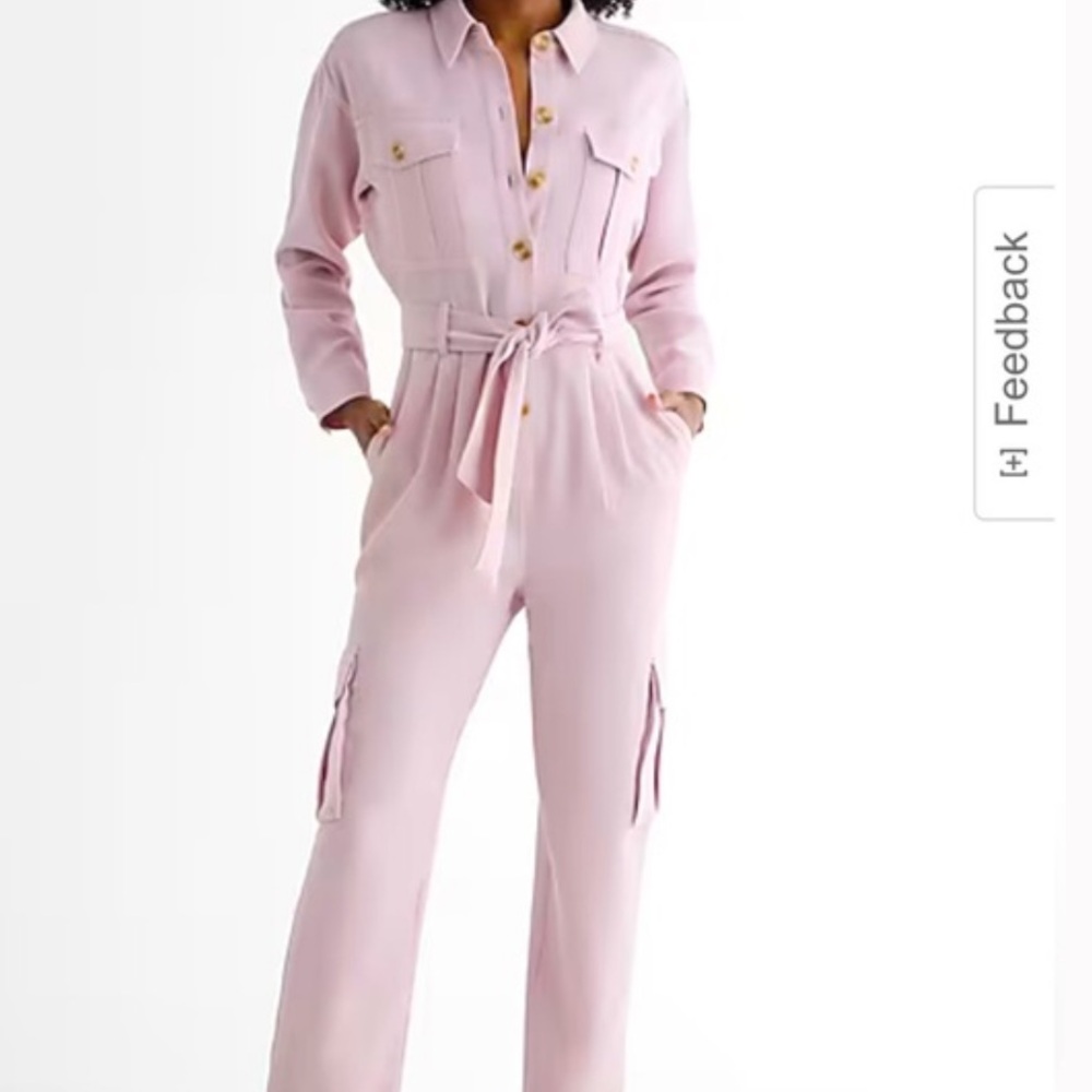 EUC Express Light Pink Utility Jumpsuit